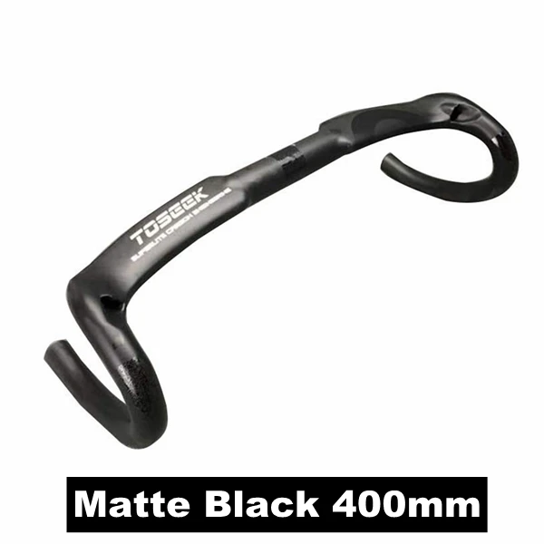 Matte Black 400mm Toseek углеродное волокно руль велосипеда изогнутый руль велосипеда для шоссейного велосипеда горный велосипед 400/420/440 мм 31,8 мм - Цвет: Matte Black 400mm