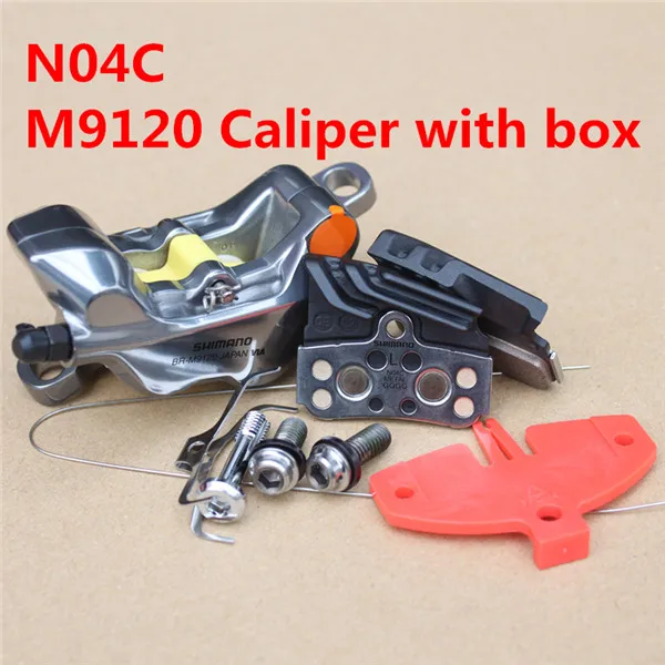 Caliper and N04C pad Shimano горный велосипед M9120 тормозной суппорт Гидравлический дисковый тормоз XTR BR-M9120 четырехпоршневой суппорт - Цвет: Caliper and N04C pad