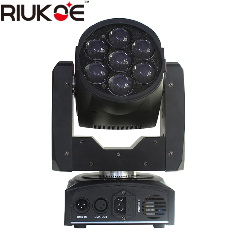 RIUKOE zoom wash 7x12W RGBW 4in1 LED moving head Mini DJ dmx сценический свет | Лампы и освещение