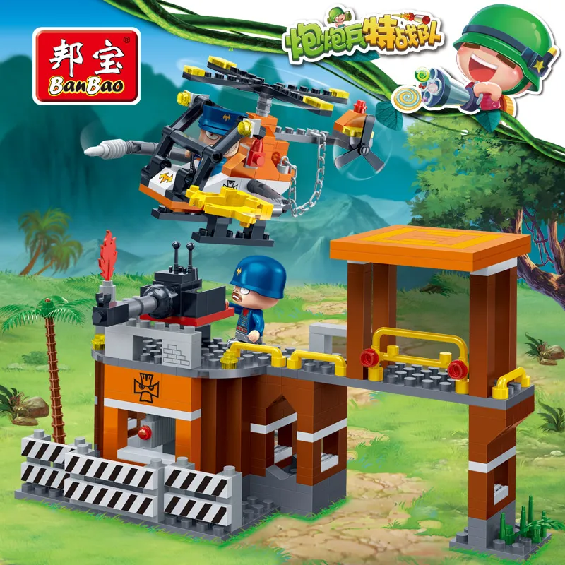 Banbao PowpowBing Forward guard station soldiers Building blocks for boy children Educational Toy Military vehicles model Bricks | Игрушки и