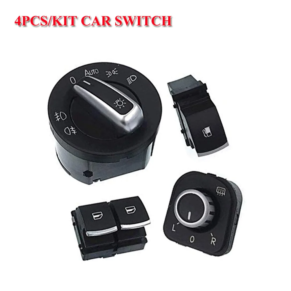 

free shipping window switch mirror switch headlight switch for volkswagen vw passat b6 eos golf gti mk 5 mk 6 4 pcs / kit