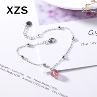 100 genuine s925 sterling silver chinese style strawberry quartz bracelet women luxury valentines day gift jewelry slcn 18005