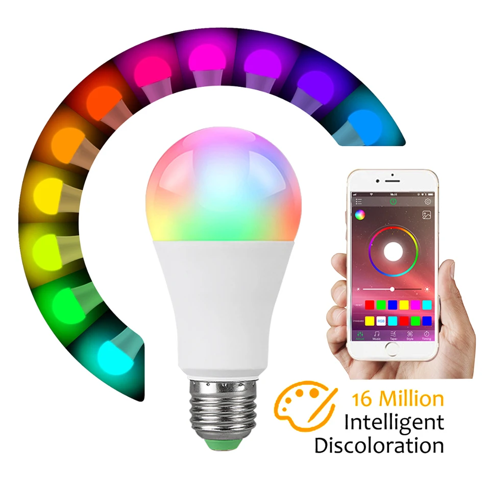 Умная Светодиодная лампа B22 E27 RGBW 15 Вт Wi Fi Bluetooth 4 0 RGB + белый меняющий цвет