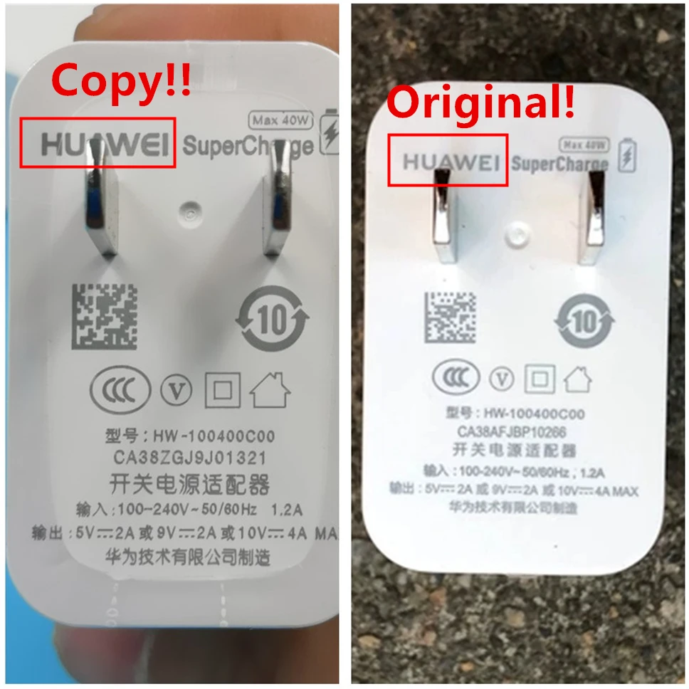 HW 100400C00 Оригинальное суперзарядное устройство HUAWEI 40 Вт 10 В/4A 9 В/2A 5 применимо к Mate20