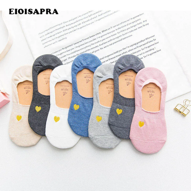 [EIOISAPRA] Японские носки с вышивкой Love неглубоким горлом женские модные