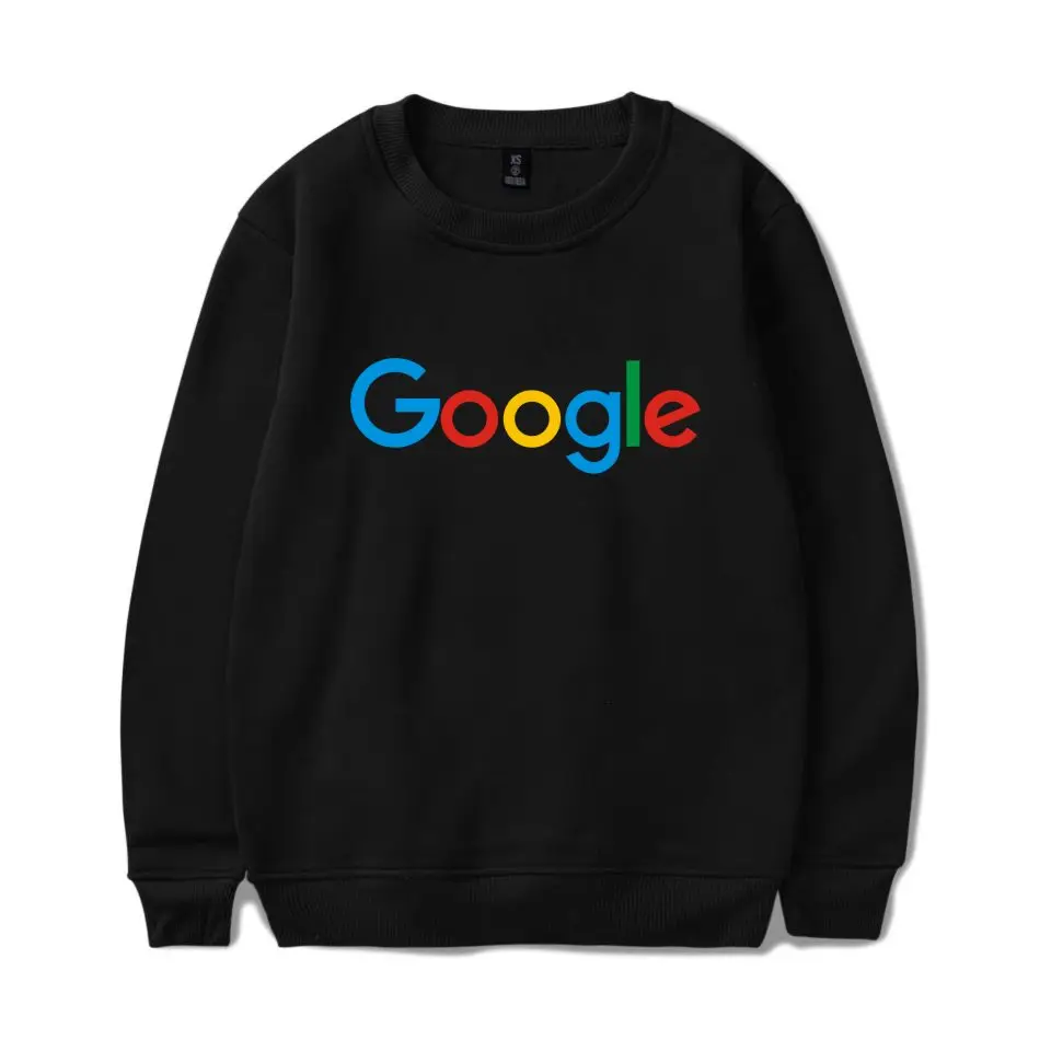 Толстовки с капюшоном Google повседневная одежда пуловер круглым вырезом хлопковый