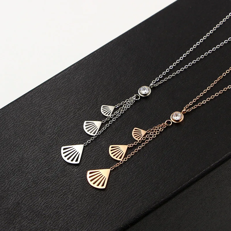 Кулон YUN RUO из титановой стали розовое золото ювелирное изделие подарок для