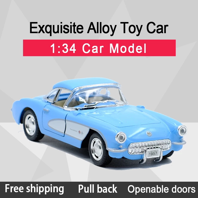 Kinsmart 1:34 1957 Corvette Classic Car Alloy Diecast Model Toy With Pull Back For Children Gifts Collection | Игрушки и хобби