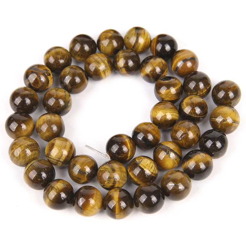 Natural Stone Brown Gold Tiger Eye Agates Round Beads For DIY Jewelry Making | Украшения и аксессуары