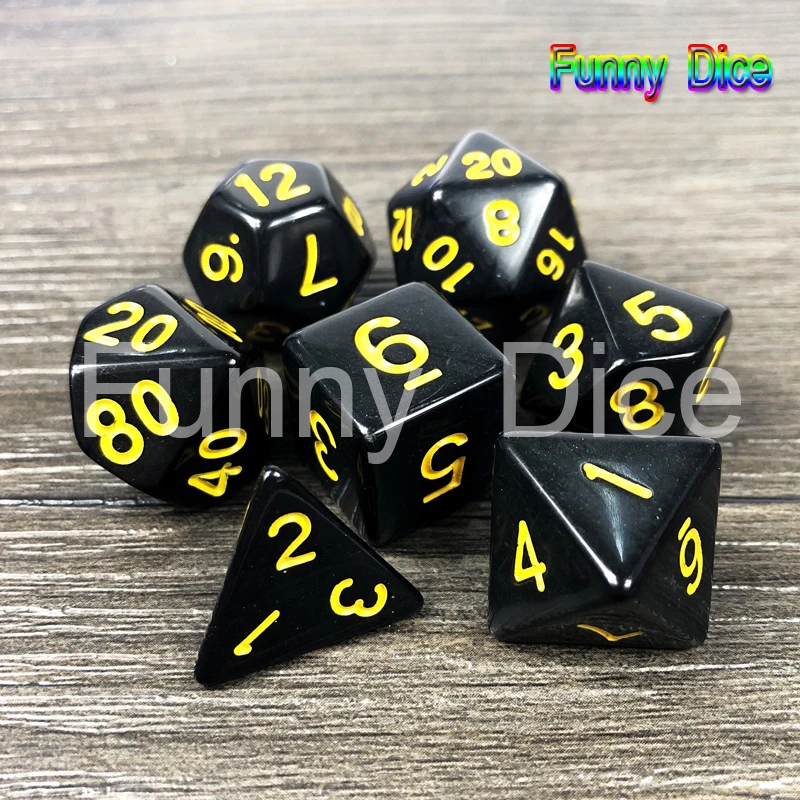 Отдых на открытом воздухе 7 шт./компл. кости многогранные d4 d6 d8 d10 d12 d20 игры 10 цветов Набор Игральный костей