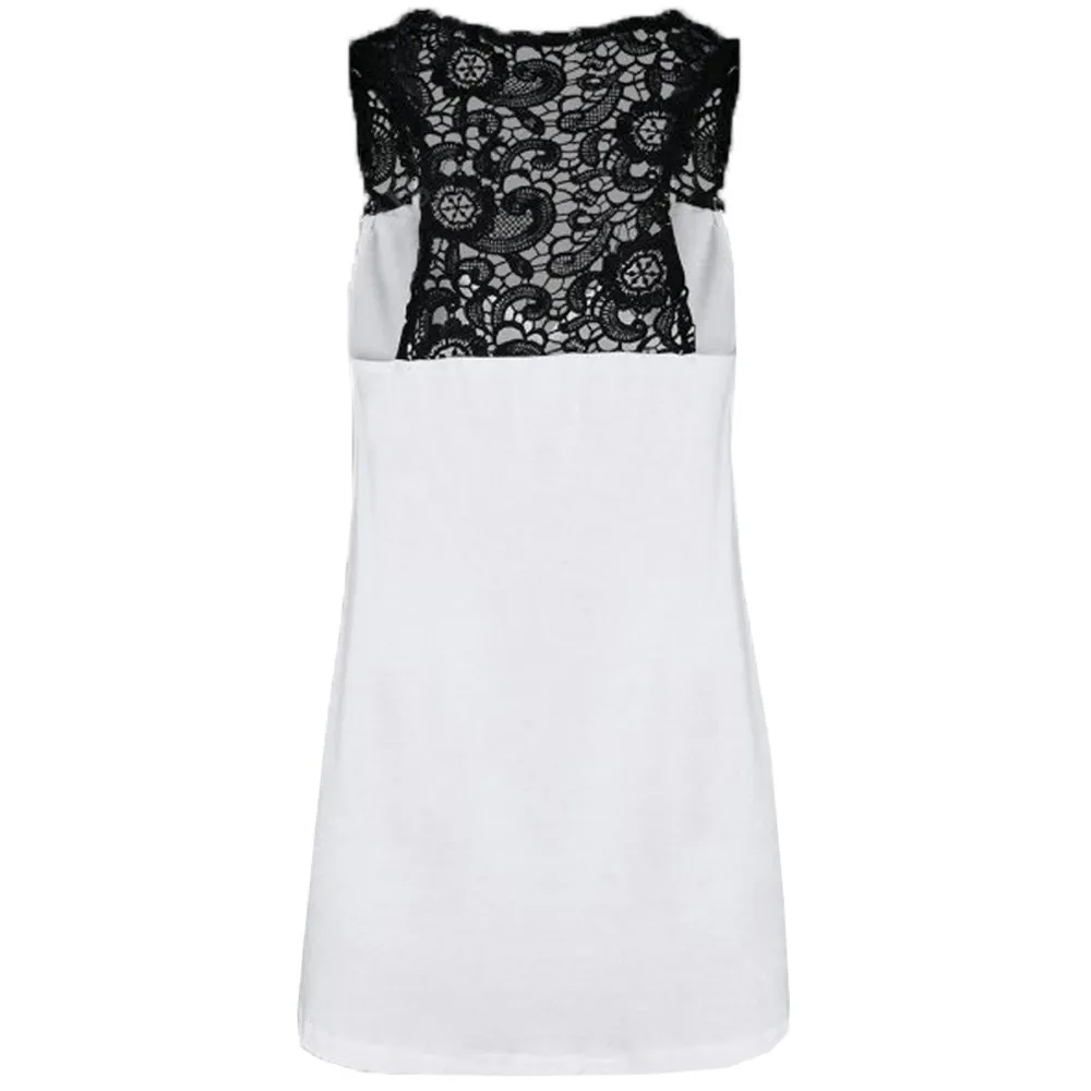 Vestidos Verano 2018 женщин кружева лоскутное кнопку Блуза Топ рубашка укороченный жилет