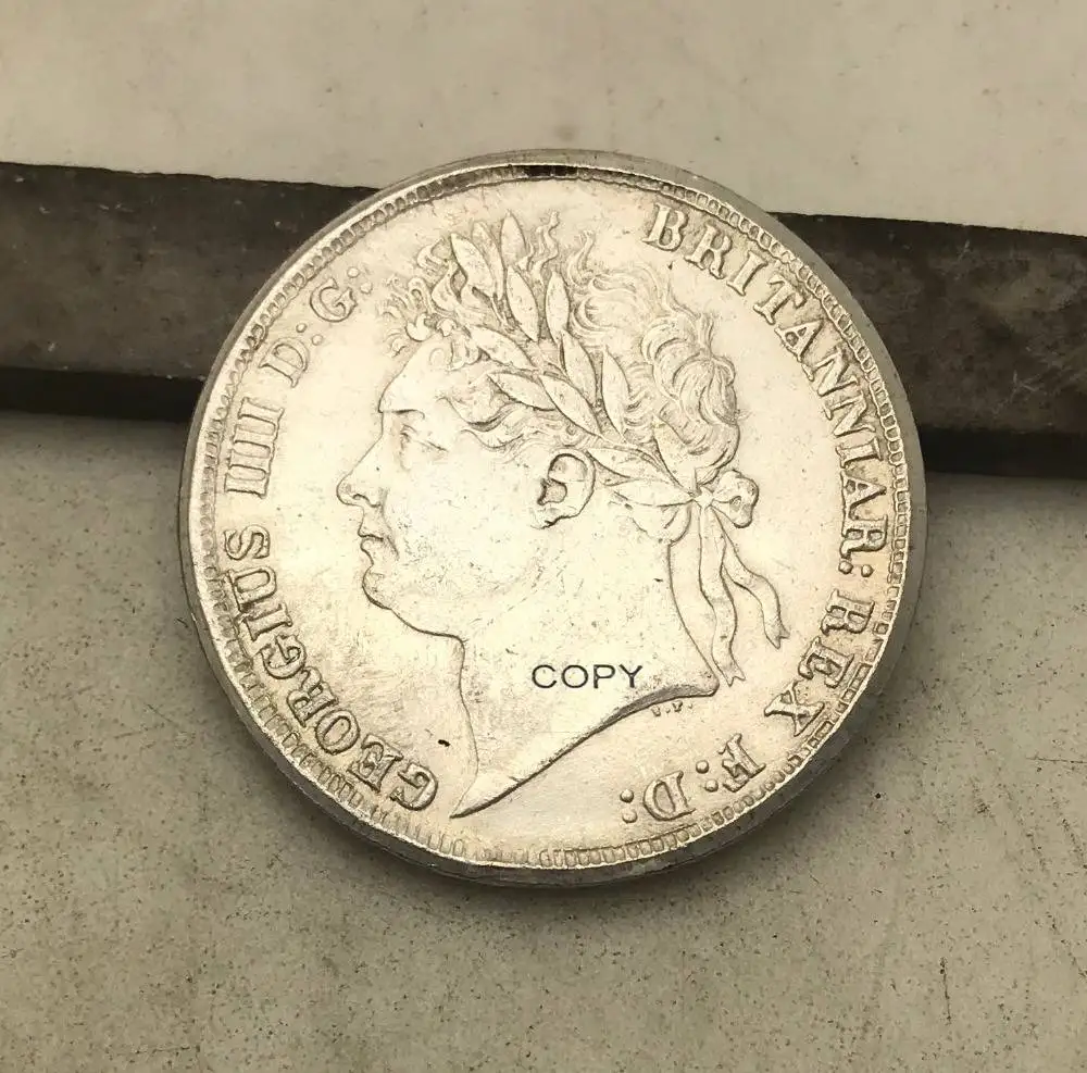 Большая Великобритания 1822 1 одна Корона Джордж IV латунная Посеребренная