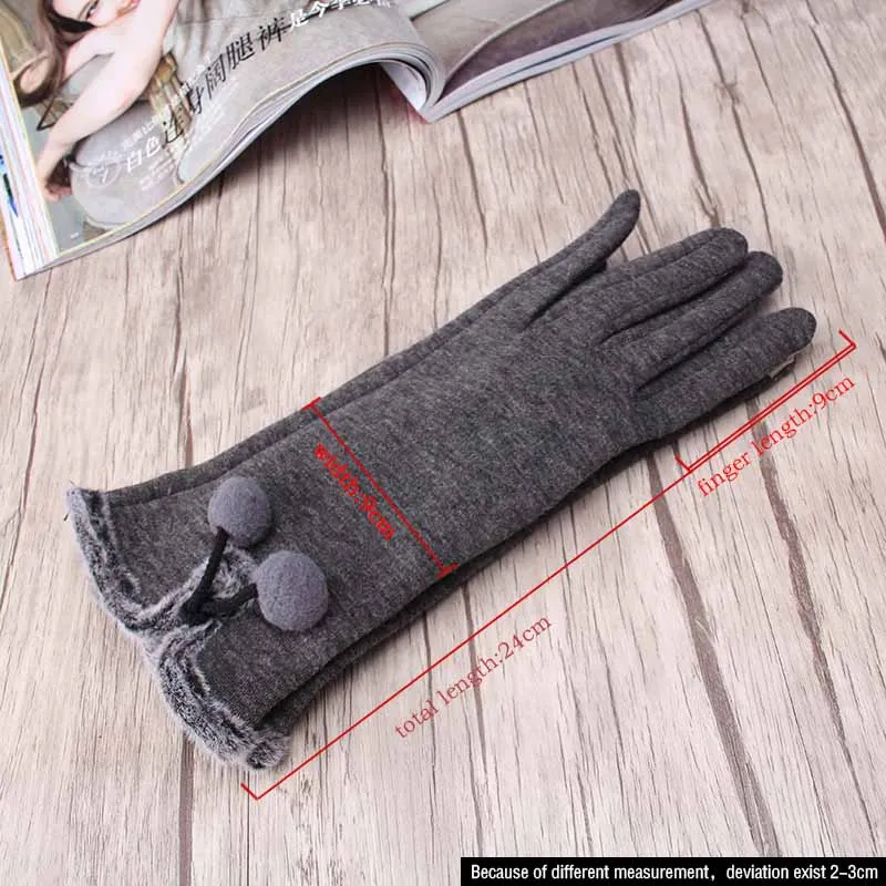 Q Горячие Модные женские теплые зимние перчатки на запястье плюшевые