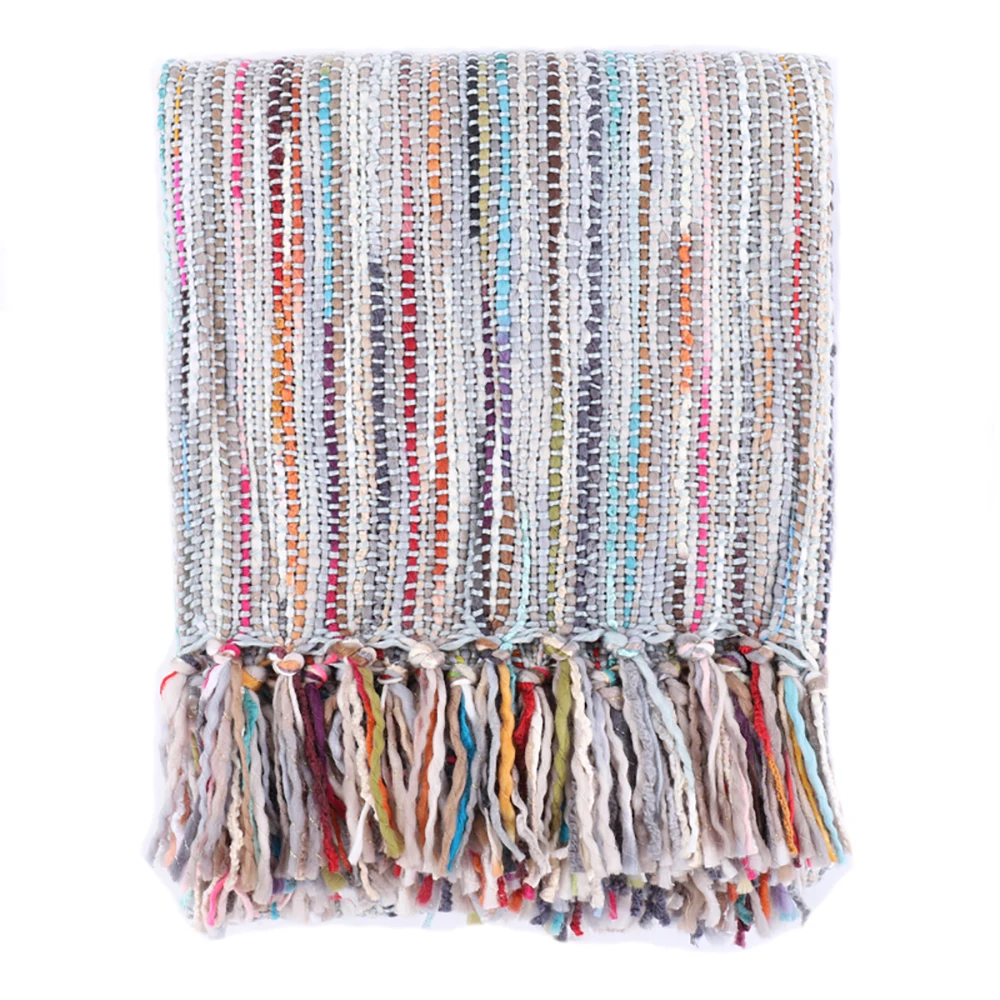 Battilo Tassel вязаный плед диване покрывало одеяло 6" x 50"(смешанные цвета