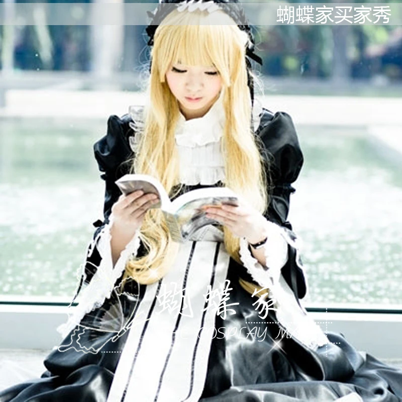 

GOSICK Victorique De Blois Formal Dress Uniform Maid Outfit Cosplay Costumes Free headwear & Shipping
