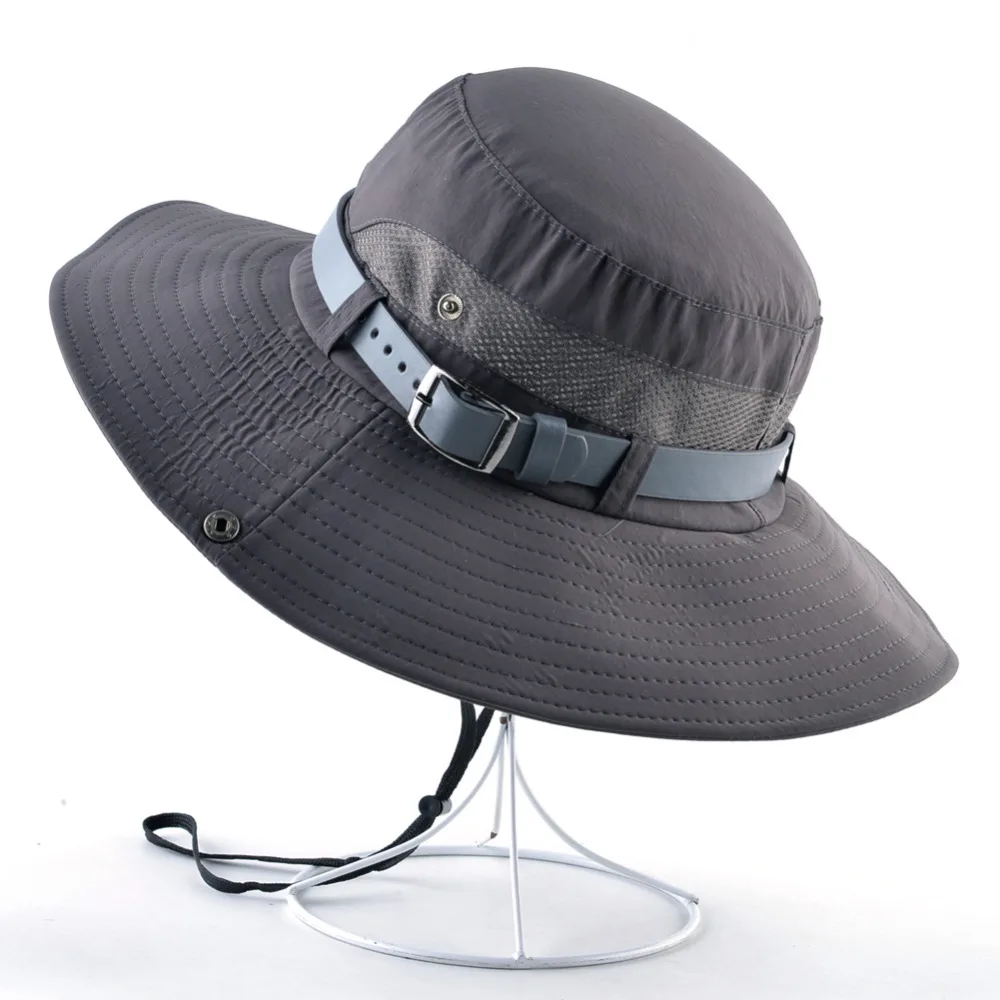 Летняя Панама для мужчин полями солнце шляпа с регулируемый кожаный ремень