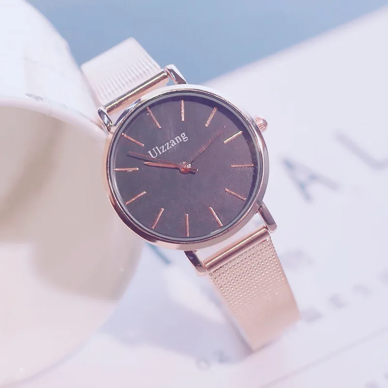 Изысканные минималистичные ультра тонкие женские кварцевые часы простые OL