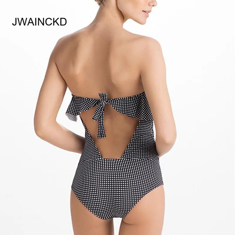 JWAINCKD 2018 Цельный купальник с лямкой на шее для женщин купальный костюм