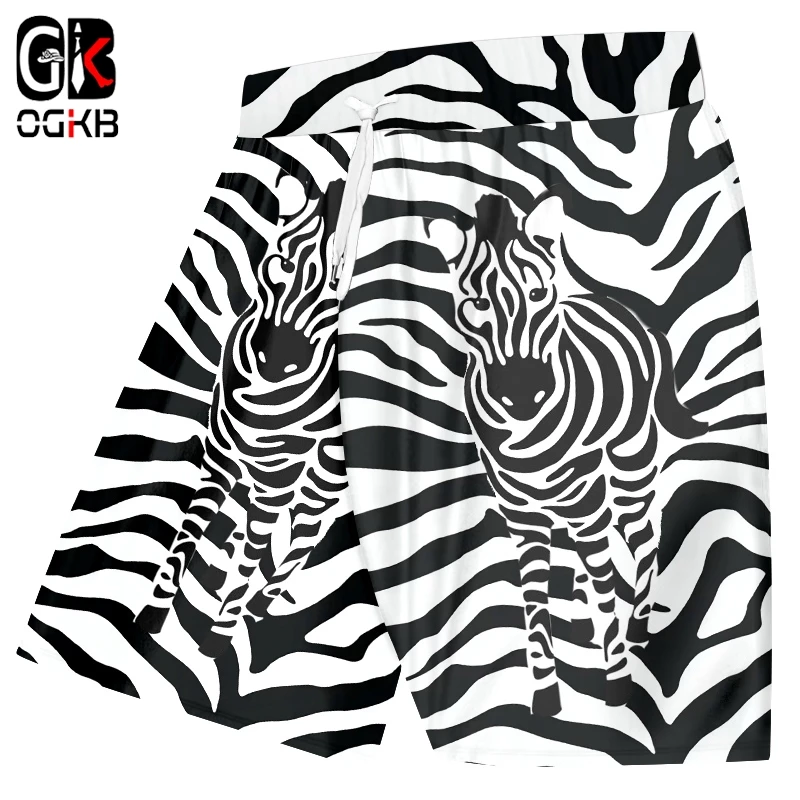 OGKB летние 3D принт животных Леопардовый повседневный стиль мужские шорты по всей