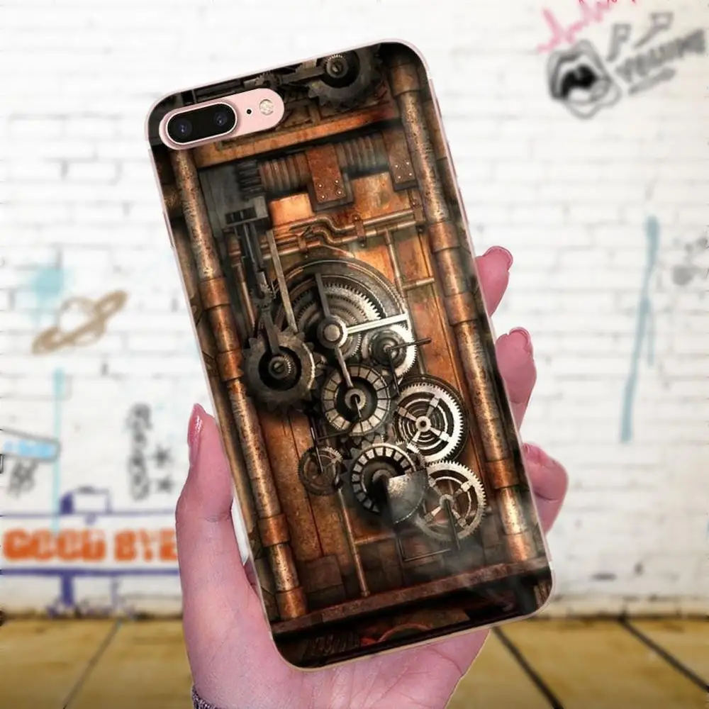 Стимпанк машина для камеры Huawei Mate 7 8 9 10 20 P8 P9 P10 P20 P30 Lite Plus Pro 2017 мягкий чехол из ТПУ |
