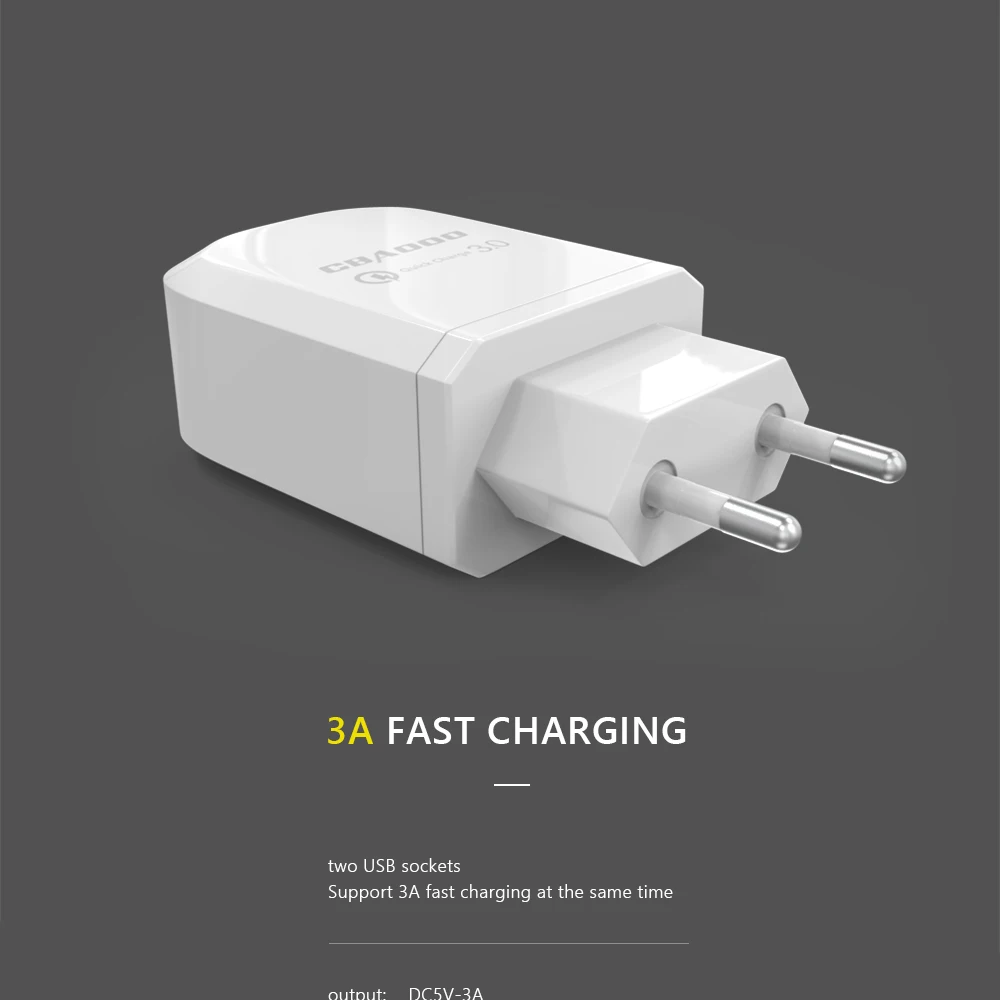 CBAOOO USB Зарядное устройство 2-Порты и разъёмы USB Wall Зарядное устройство ЕС штекер USB ЗУ для мобильного телефона быстрой зарядки стены Зарядное устройство для iPhone 6 samsung