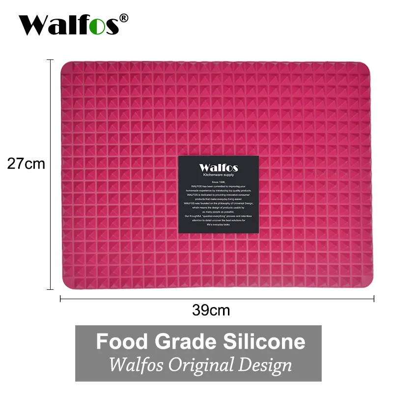WALFOS Wine red WALFOS пищевая Пирамида формы для выпечки противень антипригарный силиконовый коврик для выпечки колодки простой метод для духовки противень для выпечки лист кухонные инструменты - Цвет: WALFOS Wine red