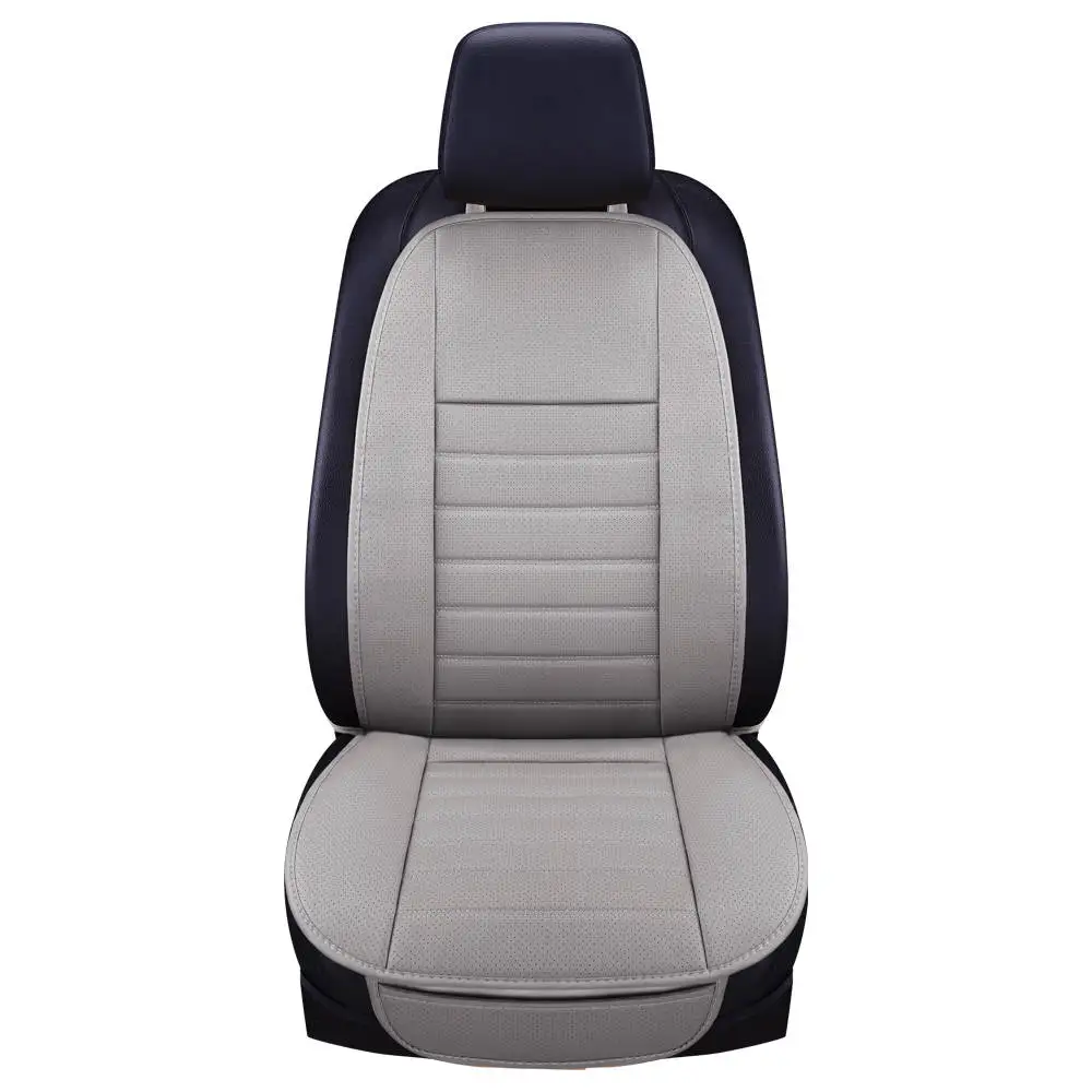 gray front 1pcs AiYuJi Роскошная подушка для сиденья автомобиля из искусственной кожи для большинства автомобилей с тонкой талией спинки 1 шт. 3 цвета не-silp чехол для сиденья автомобиля - Название цвета: gray front 1pcs