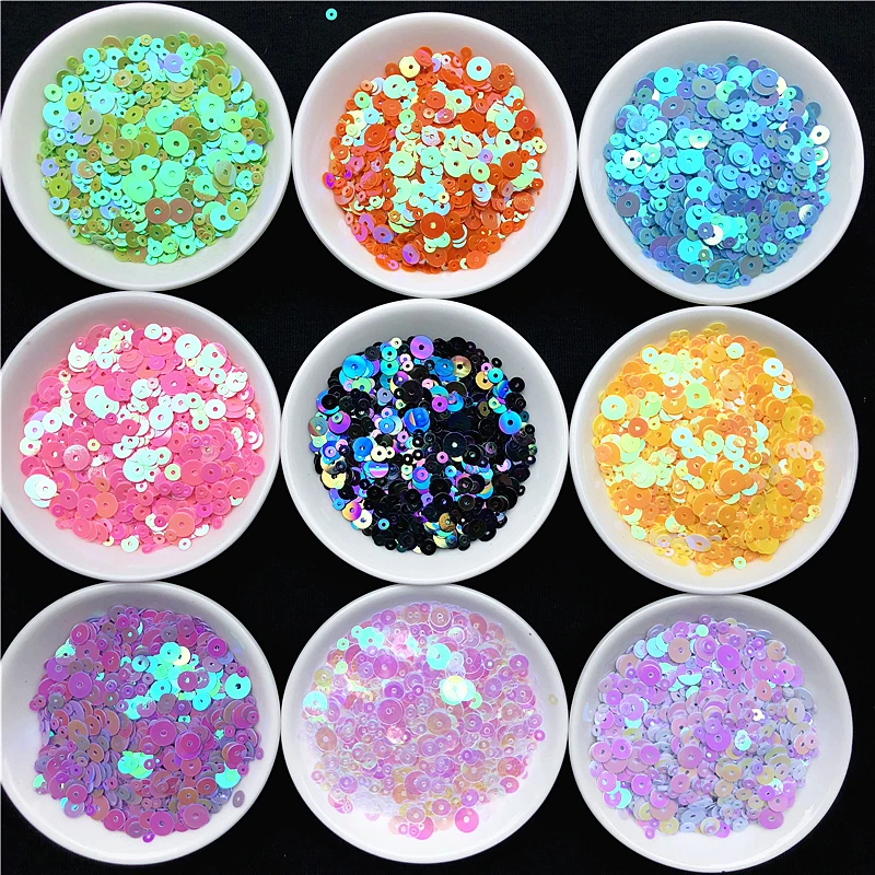 Разноцветные плоские и круглые Блестки разноцветные 3 мм 4 5 6 для шитья свадебных