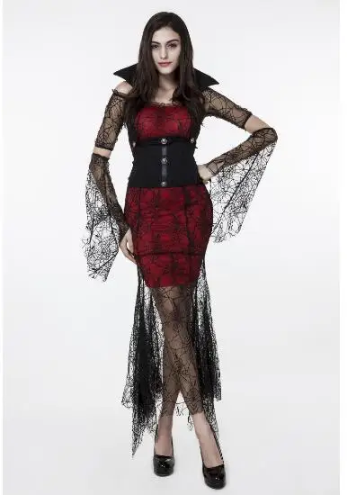

Female goddess fairy spider black vampire dress Halloween costume ladies witch costume new