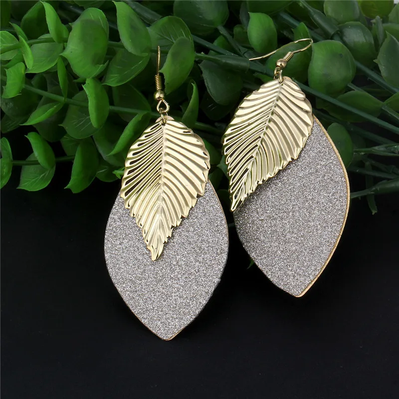 Orecchini Special Offer Sale Oorbellen 2017 Fashion Dangle Earrings Black gold silver Metal Alloy The Leaves For Women | Украшения и