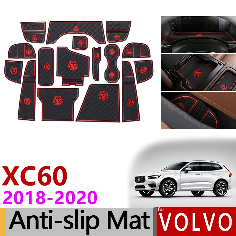 Противоскользящий резиновый коврик для ворот и чашки VOLVO XC60 2018 2019 2020 2nd Gen R Design