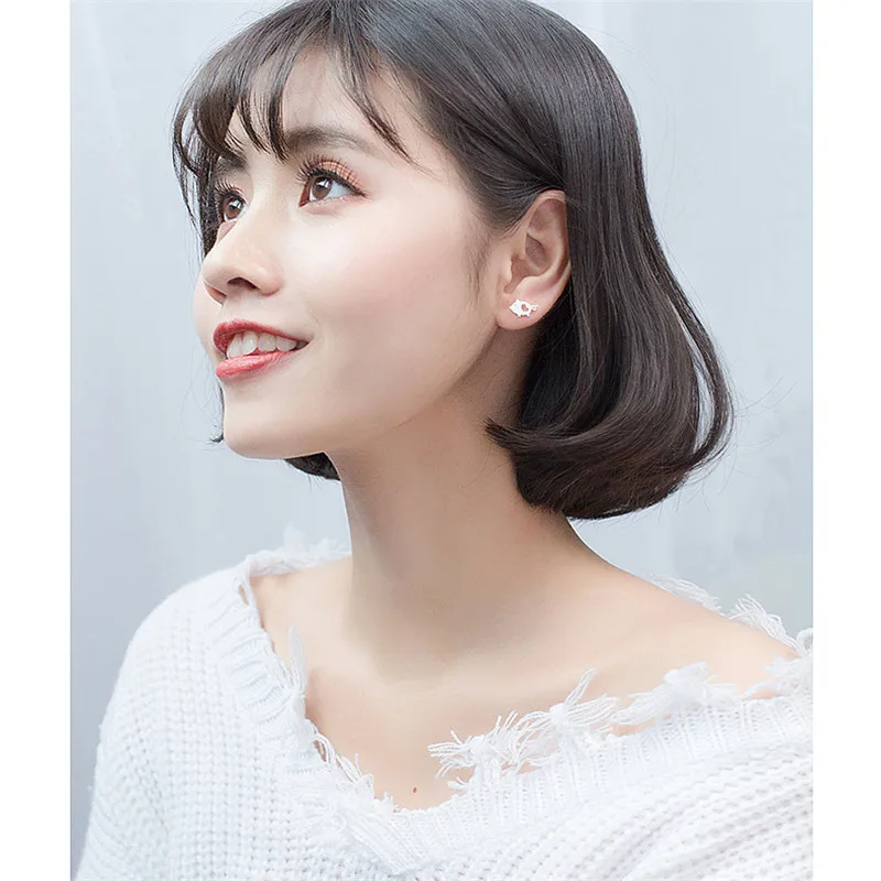 

PONYKISS Romantic S925 Sterling Silver Minimalist Fashion Pig Cute Stud Earrings Women Jewelry Accessory Birthday Party Gift