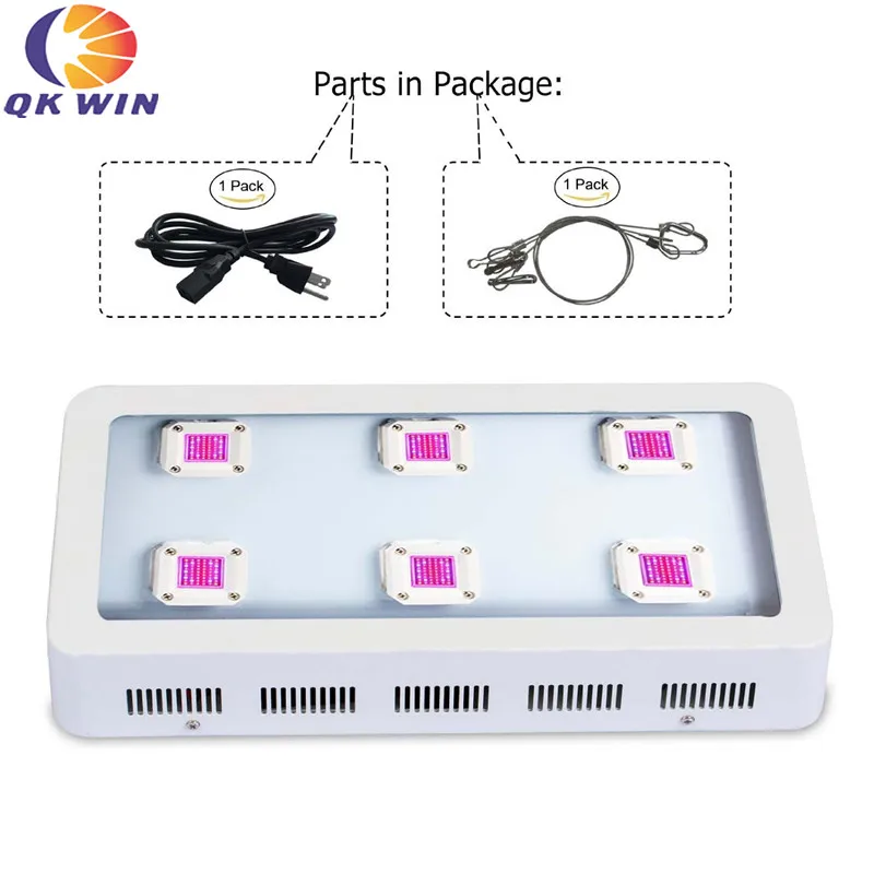 Qkwin S6 COB LED GROW LIGHT 1800W with 6pcs 300W led Full spectrum with dual LENS for high par value