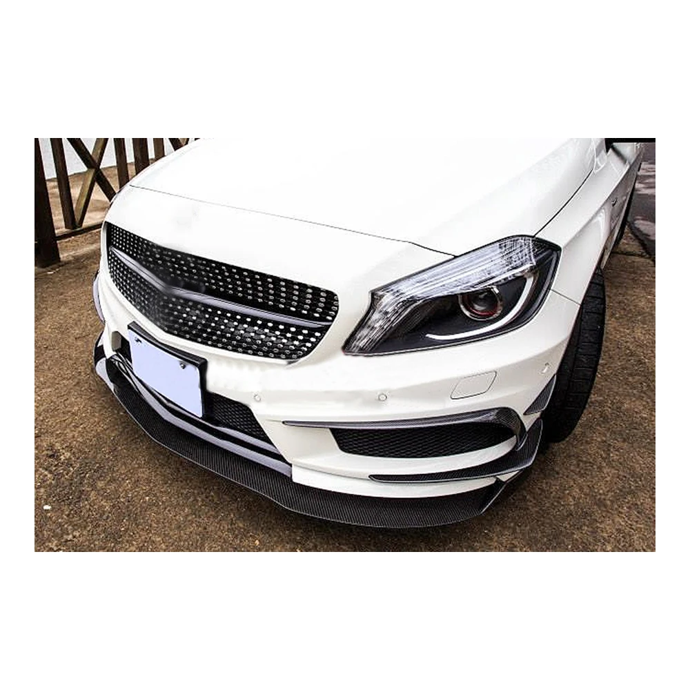Углеродное волокно передний бампер спойлер сплиттеры для Mercedes-Benz A класс A180 W176 A260 A45 AMG спортивный бампер только 2013