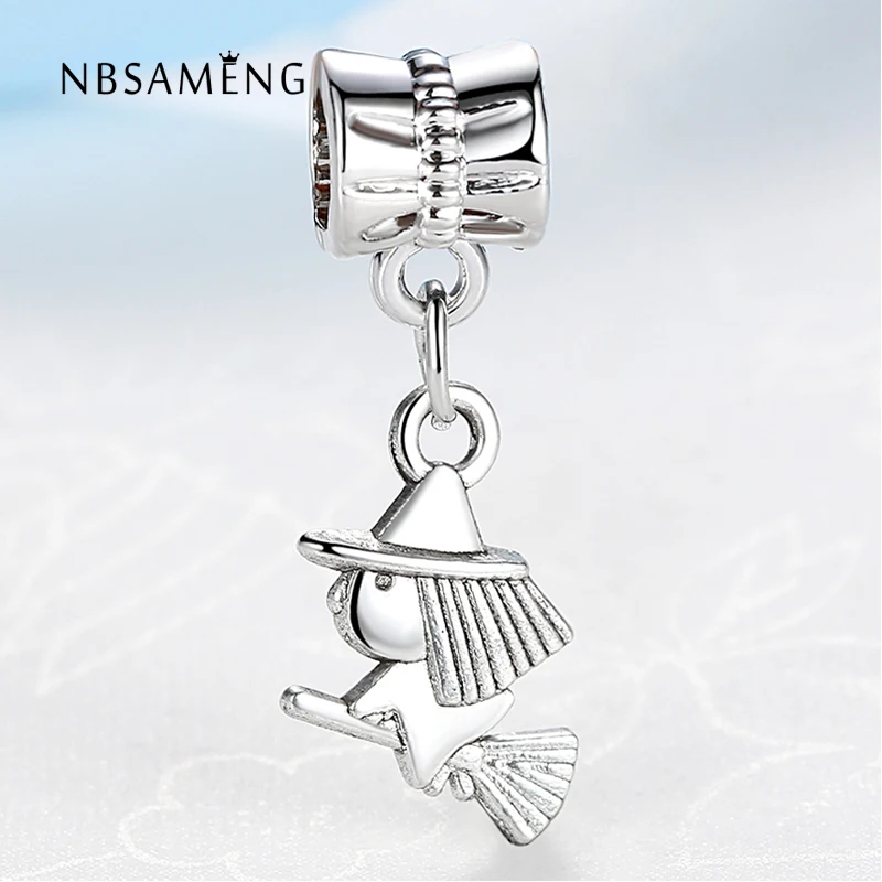 Nbsameng белый кулон милый ведьма очарование Бусины Fit Для женщин змея цепи DIY