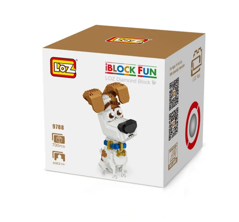 9788 with box LOZ мини строительные блоки мультфильм модель собаки питомца Померанский маленький бульдог аниме обучающие игрушки для пальцев подарок для мальчиков девочек - Цвет: 9788 with box