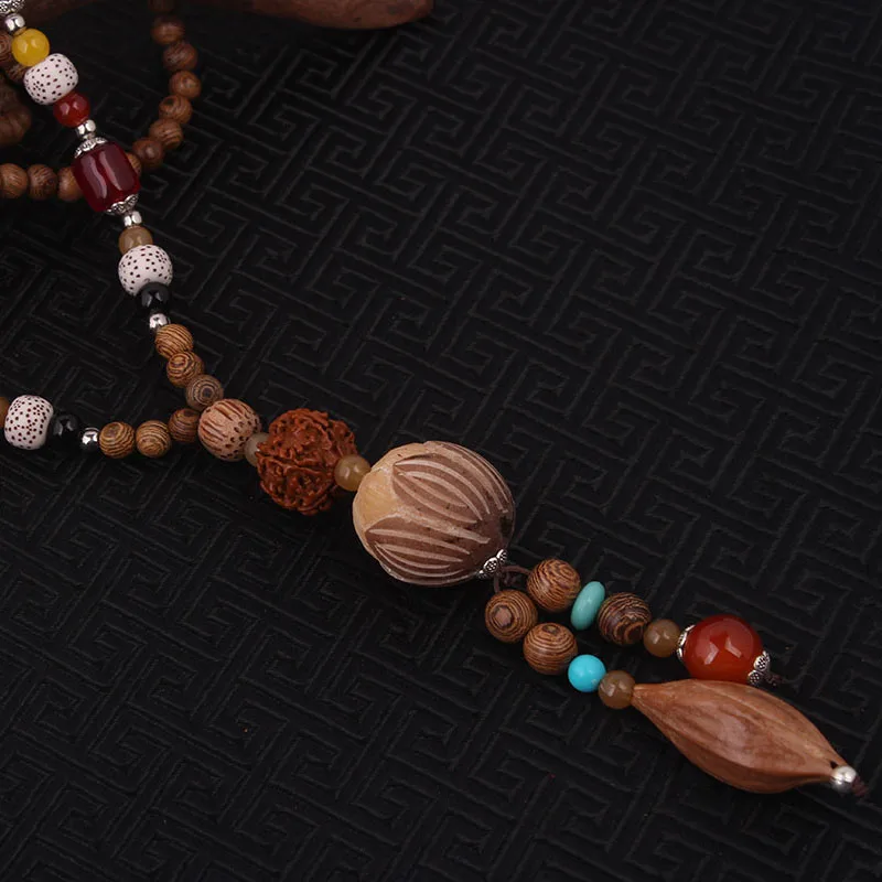 Выгравированное этническое ожерелье Бодхи Винтажные Ювелирные изделия из