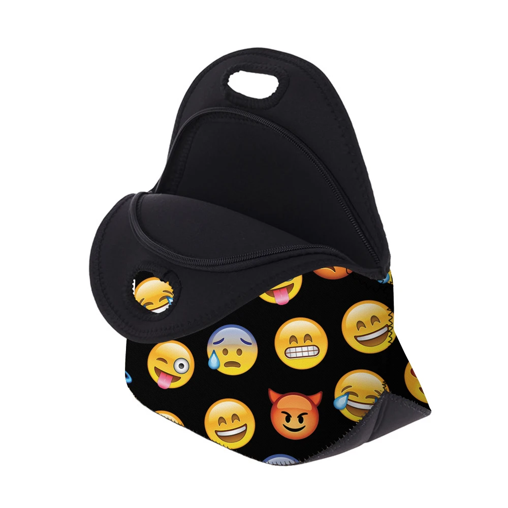 Deanfun неопреновый мешок для завтрака женщин с 3D принтом Emoji Parttern на молнии