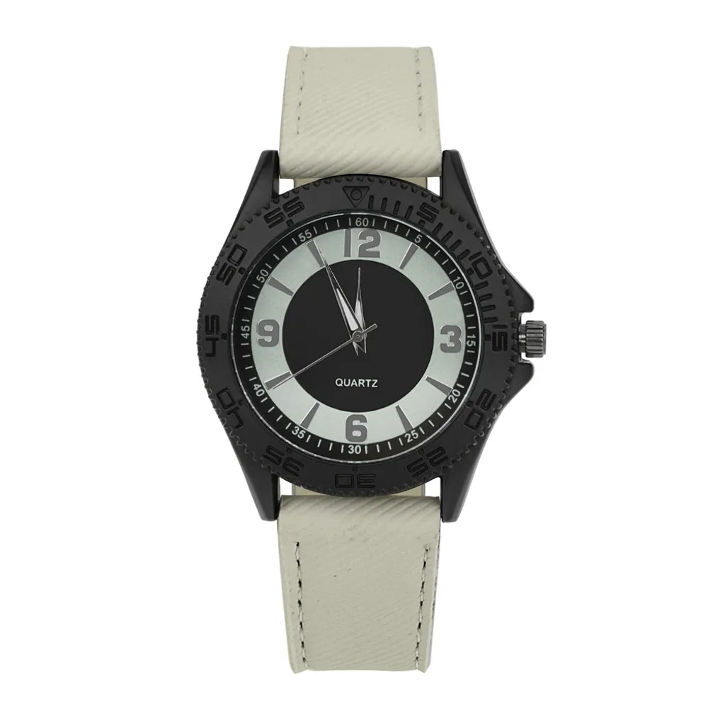 Reloj 2018 Модные кварцевые мужские часы с большим циферблатом кожаные спортивные