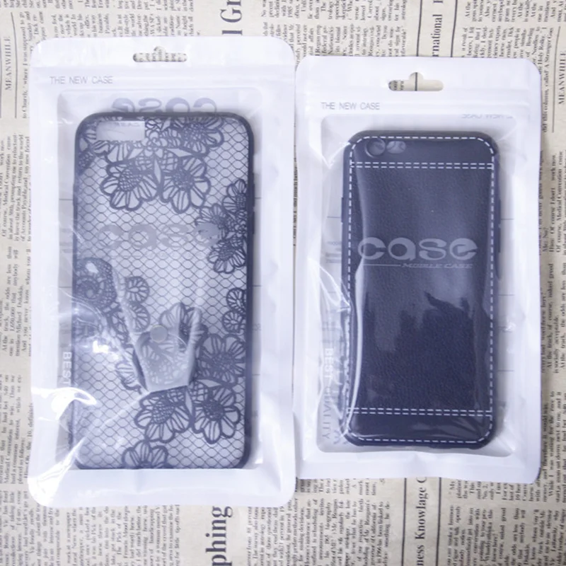 

100pcs Translucent white zipper ziplock bag phone case packing bags