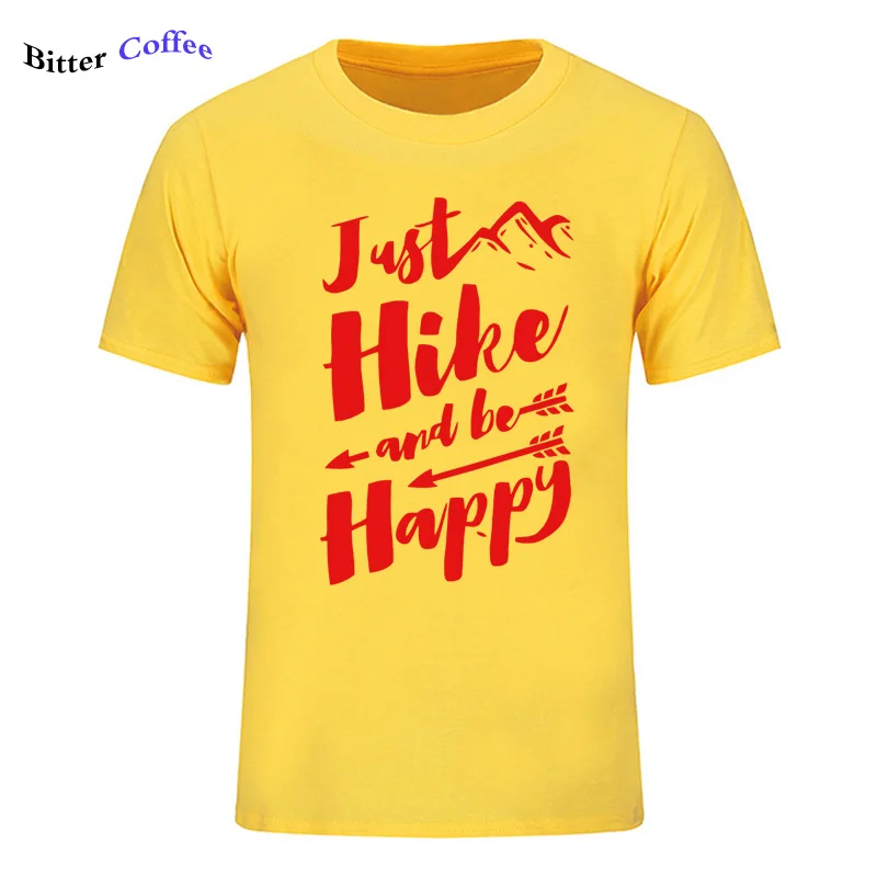 Summer Hot Sale New Short Sleeve T-shirts Men Funny Hike Moutain Happy T Shirt For Male Graphic Print Homme Tee Big Size | Мужская
