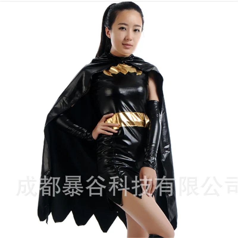 2018 high quality sexy black batman costume batgirl dress superhero cosplay zentai cape adult women halloween costumes for | Тематическая
