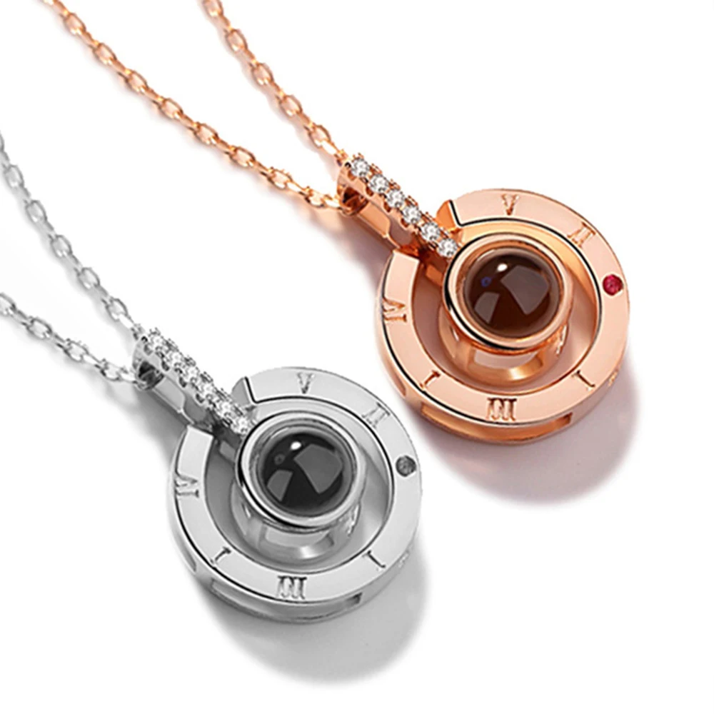 Подарок для девушки проекционное ожерелье с надписью Я люблю тебя на 100 языках