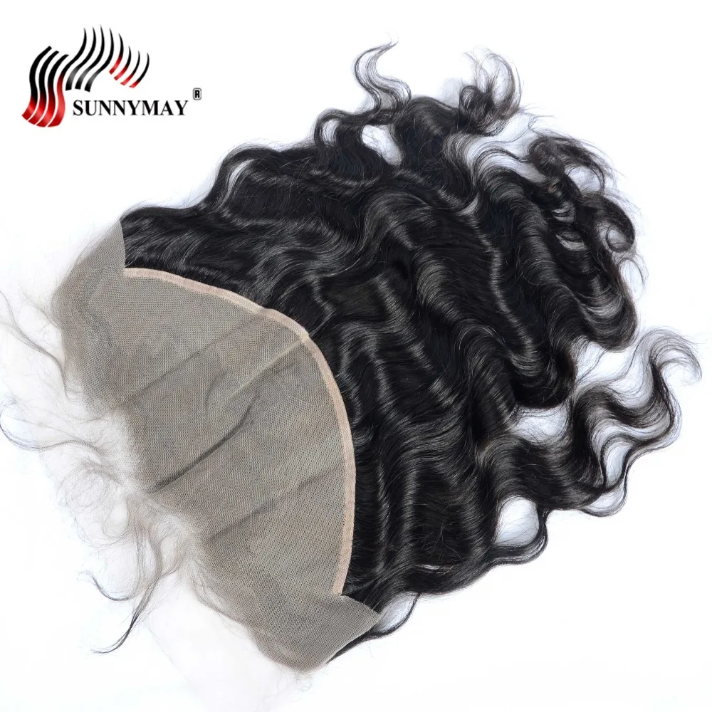 Sunnymay Transparent Lace Frontal 13x6 Body Wave Indian Virgin Hair Pre Plucked Natural Hair Line Lace Frontal Closure Baby Hair