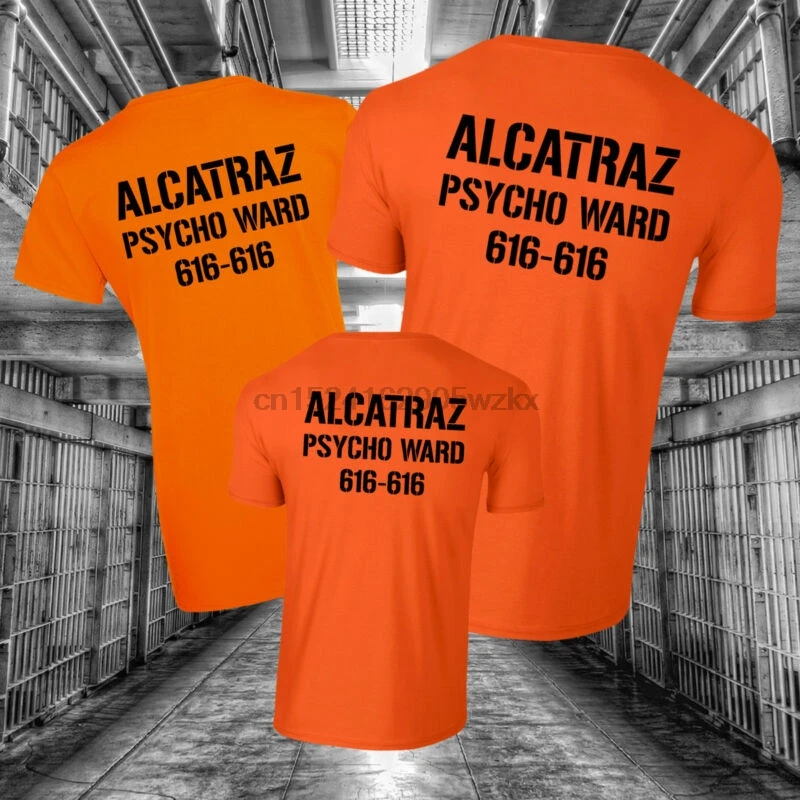 ALCATRAZ Футболка Топ костюм на Хэллоуин тюрьма Psycho Ward мужские и женские | Мужская
