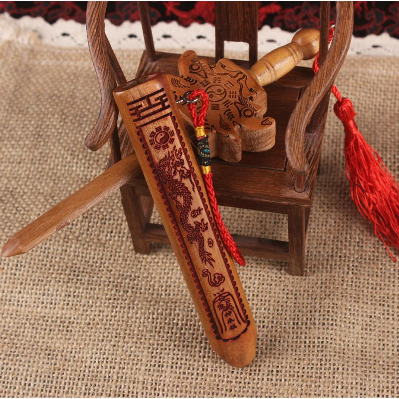 Деревянный меч домашнее украшение фэншуй Ремесла Новый китайский стиль Дракон