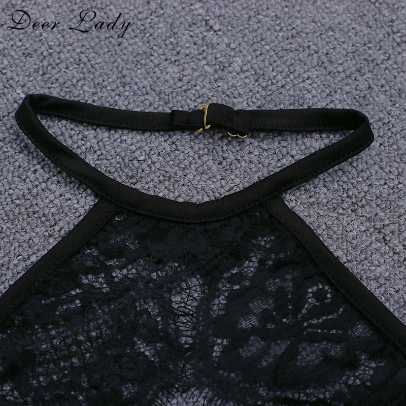Олень леди Для женщин сексуальные платья Bodycon 2017 почти вечерние Черный See Through мин