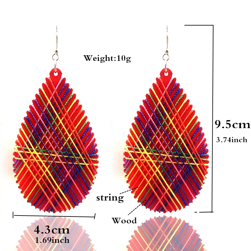 Heeda Vintage Wood String Earrings Female Kpop Big Name Water Drop Eardrop Fashion Simple Light Women Statement Jewelry 2018 | Украшения и
