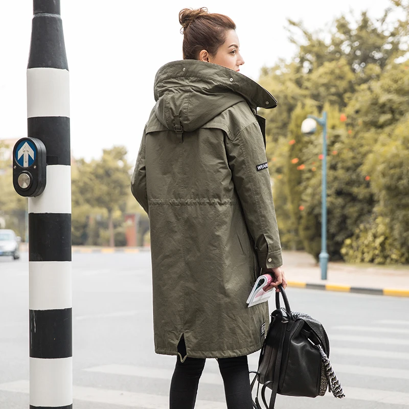 XXXL, панк стиль, настоящая меховая подкладка, Женское зимнее пальто, длинное, толстое, ветрозащитное пальто, Регулируемая Талия, женские парки, зимняя одежда EQ02