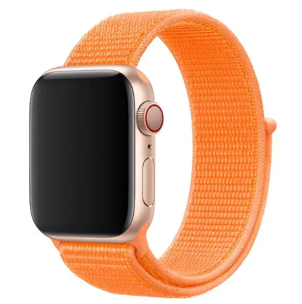 40 мм 44 мм серия 4 новейшая 38 мм 42 мм лента для apple watch series 1 2 3 4 тканая нейлоновая петля ремешок для iWatchseries 5 - Цвет ремешка: Papaya
